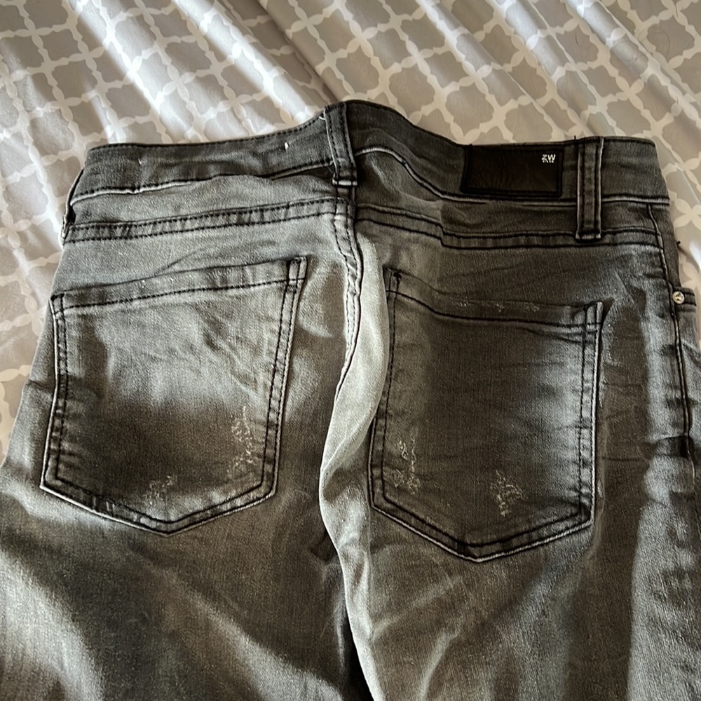 Zara Dark Grey Distressed Cigarette Jeans Gem